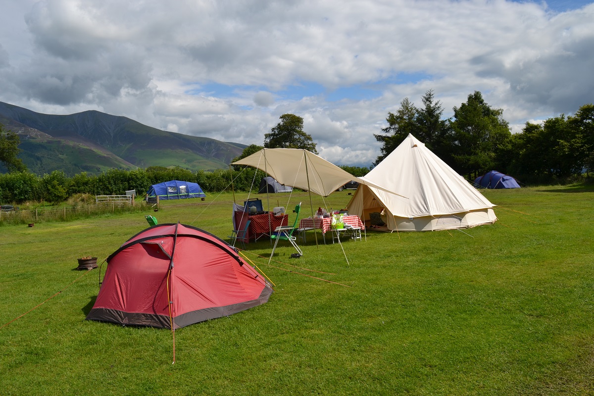 Lanefoot Farm Campsite - Bell Tent with Canopy and Camping Kitchen - July 2015 - resized