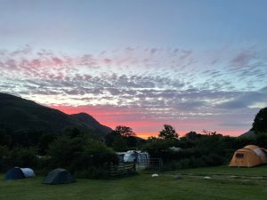 Sup[er sunset over Barf and Basssenthwaite Lake