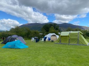 Tents on the main camping field at Lanefoot Farm Campsite